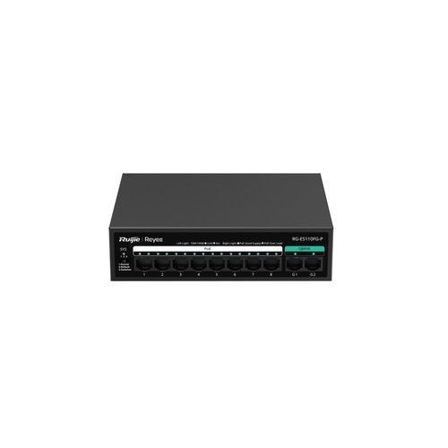 RUIJIE RG-ES110FG-P 8-Port 100Mbps + 2 Uplink Port 1000Mbps, 8 of the