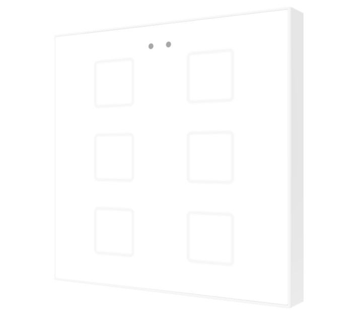 ZENNIO ZVI-F6-GW ZVI-F6-GW Flat 6 Backlit capacitive touch switch, 6 buttons, gloss white