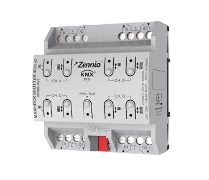 ZENNIO ZIOMBSH4V2 MAXinBOX SHUTTER 4CH v2 - Attuatore per tapparelle a 4 canali