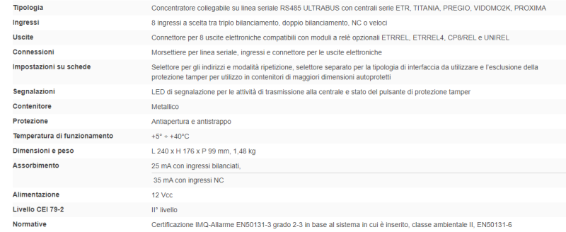 ELMO RIVER2 Concentratore a 8 ingressi cablati in contenitore metallico