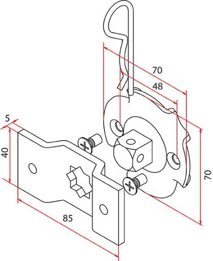 FAAC A5806_0551 TM2 SUP58 Square Pin Support and Omega