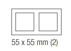 EKINEX EK-P2P-F Placca doppia 2 finestre 55x55mm in NTM