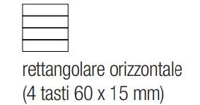 EKINEX EK-T4R-MA Confezione 4 tasti rettangolari orizzontali