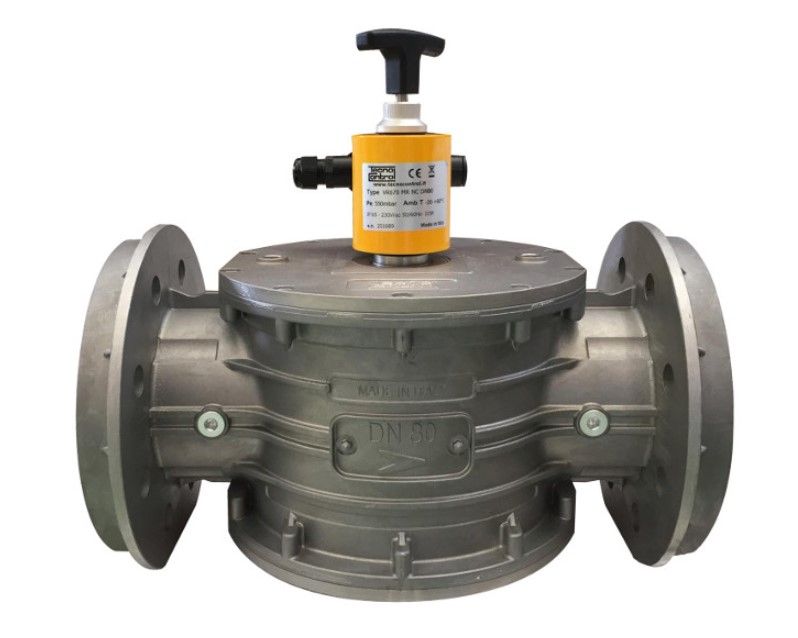 TECNOCONTROL VR750/12Ex Elettrovalvola riarmo manuale NC DN 125 12 Vcc ATEX