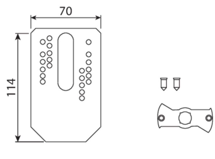 CAME 001YM0115 MULTIHOLE PLATE FOR SIDEWALLS WITH PIN