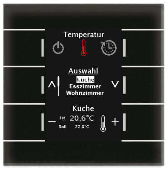 MDT BE-GBZS.01 BE-GBZS.01: Unità centrale di comando in vetro Smart con display a colori, nero