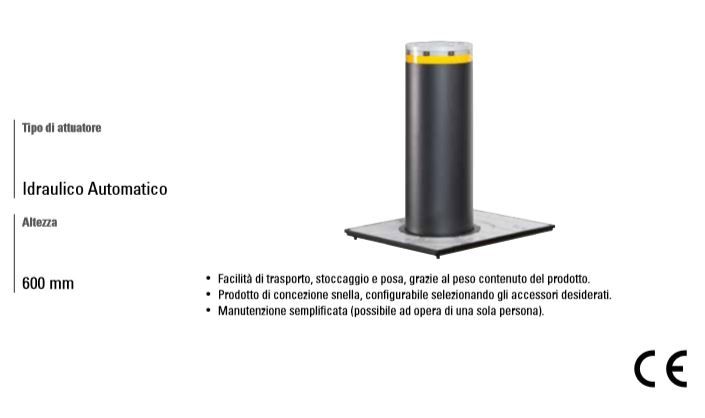 FAAC 116505 J200/H600 HA Retractable Bollard - BRUSHED STAINLESS STEEL