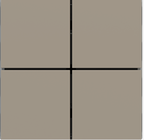 EKINEX EK-TQQ-FCC Kit of 4 square (40x40) FF (Form/Flank/NF) buttons Color Cacao Orinoco