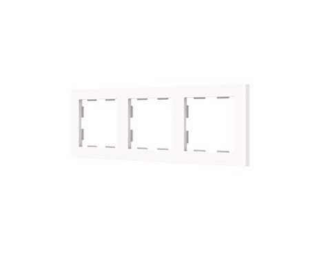 ZENNIO 980000307 ZS55 – Frames for ZS55 switches and sockets, Flat 55 and Tecla 55, 3-gang, white