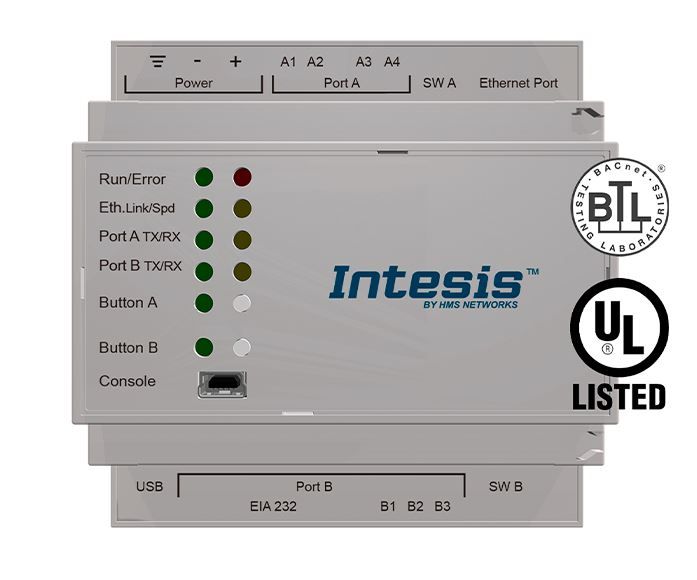 INTESIS INASCBAC6000000 BACnet IP & MS/TP Client to ASCII IP & Serial Server Gateway - 600 points