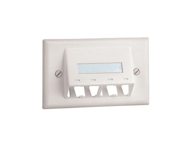 PANDUIT CFPHSL4IW Faceplate- 4 Port- Classic- Sloped Horizontal- Off