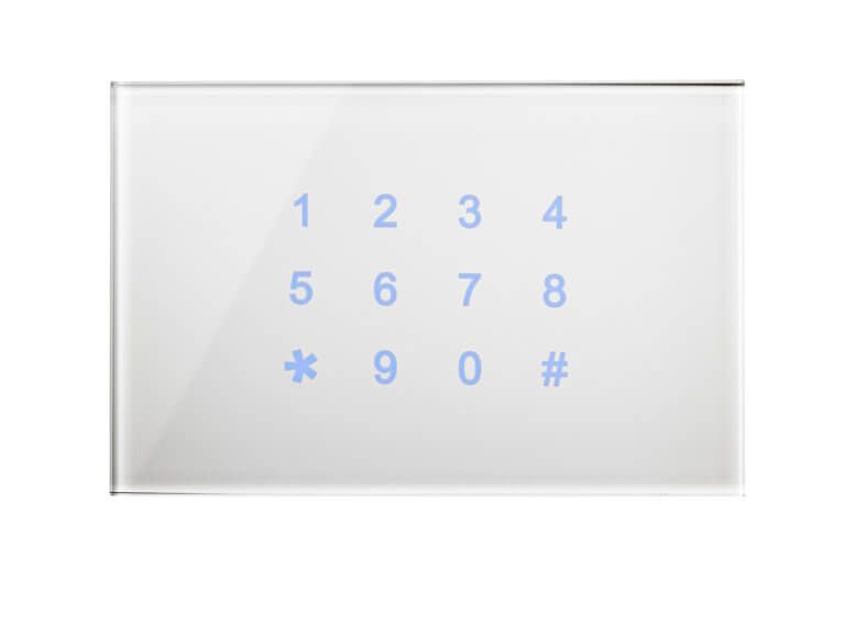 BLUMOTIX BX-R12OW KRISTAL Horizontal Glass Numeric Keypad 120X80mm White
