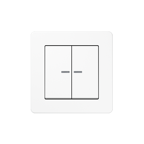 JUNG SPLS10921STRFWW SILVERPLUS KNX RF pushbutton, 2 channels, alpine white