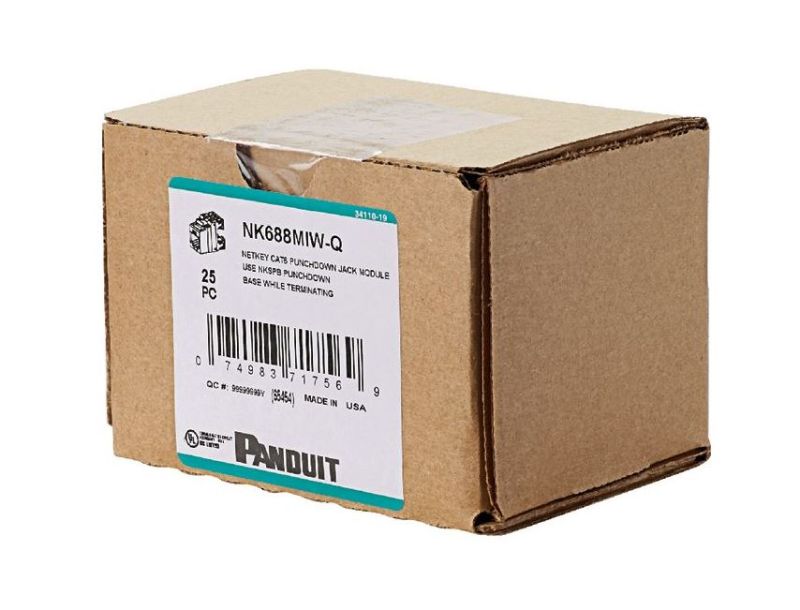 PANDUIT NK5E88MIW-Q NK Cat 5e leadframe jack module- 25 pack - Off Wh