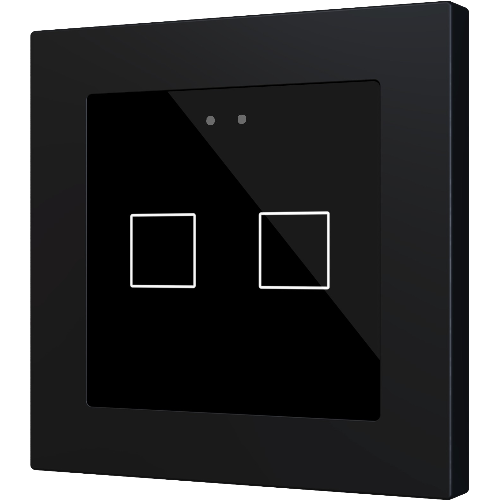 ZENNIO ZVIF55X2V2A Interruttore touch capacitivo retroilluminato (55 x 55 mm) 2 tasti, nero