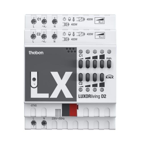 THEBEN 4800470 LUXORliving D2 KNX ATTUATORE DIMM 2CAN 400W