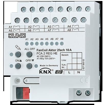 JUNG FCA2REGHE KNX fan coil actuator - 2 channels
