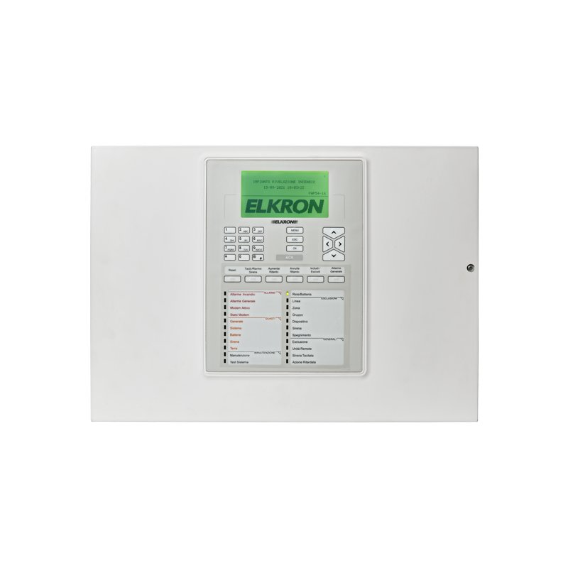 ELKRON FIRE 80SC6A00121 FAP5416 EVO Centrale a microprocessore a 8 linee loop espandibile a 16