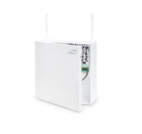 ELDES ESIM384 Centrale a microprocessore a 64 dispositivi senza fili con 8 zone cablate a bordo (16 con la funzione di duplicazione zone) espandibile fino a 144 zone di cui 64 dispositivi senza fili.