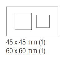 EKINEX EK-S2F-GB Placca doppia in alluminio 1 finestra 45X45 + 1 finestra 60X60