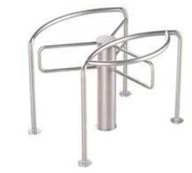 NICE TURNSTILES TWIST Turnstile with railing - AISI 304 brushed stainless steel