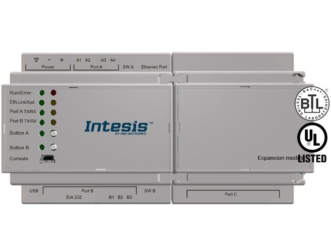 INTESIS INBACEIP1K20000 Gateway to connect BACnet MSTP or BACnet IP installations with EtherNet/IP networks - 1200 points