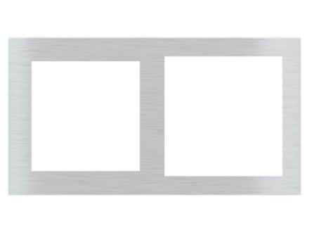 EKINEX EK-P2G-GB_ Placca 2 posti metallo - finestra 55x55 + 60x60
