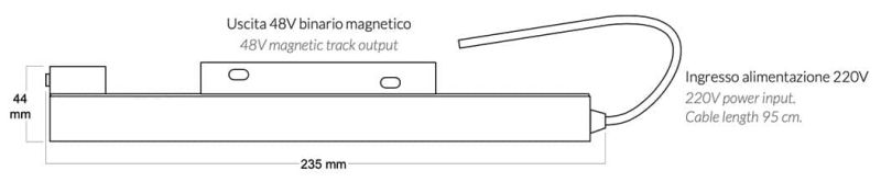 LEDCO TR48100/MG/BI TRASFORMATORE DA BINARIO 48V 100W BIANCO