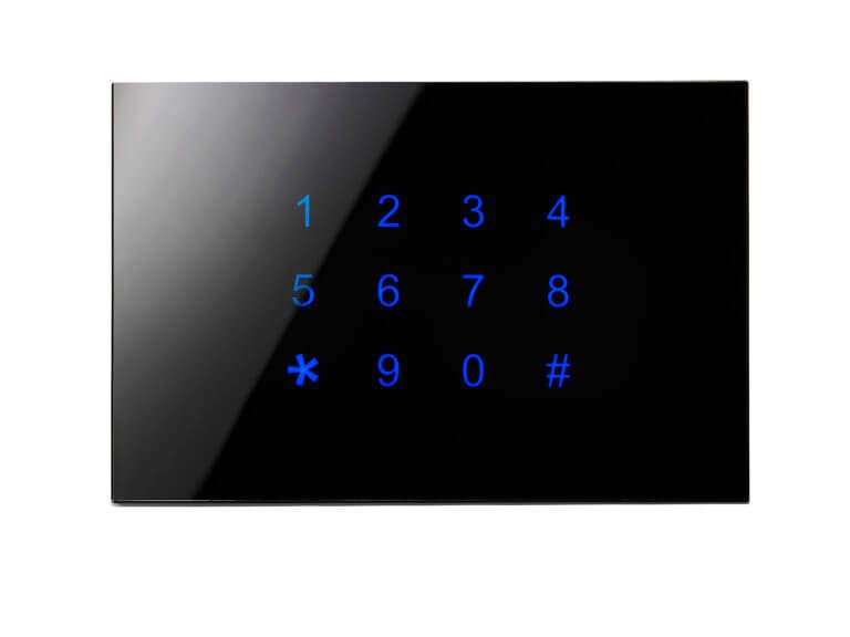 BLUMOTIX BX-R12OB KRISTAL Horizontal Glass Numeric Keypad 120X80mm Black