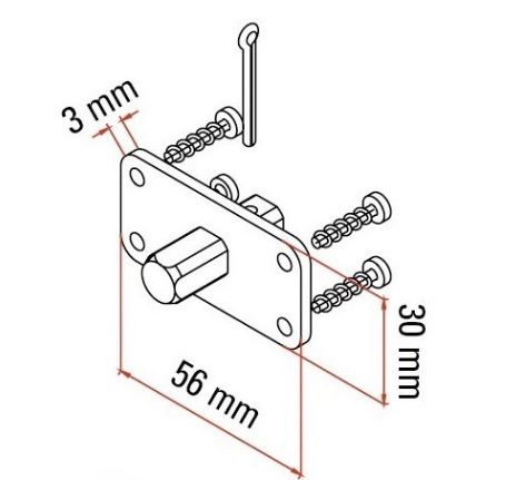 FAAC 132309 10MM SQUARE PIN