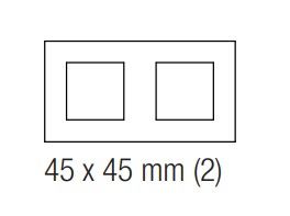 EKINEX EK-P2E-F Placca doppia 2 finestre 45x45mm in NTM