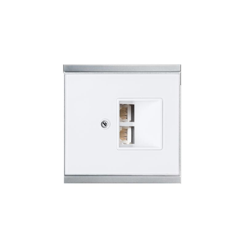 ELSNER 70421 Corlo Cover for LAN Connection Box- whte/chr.gloss