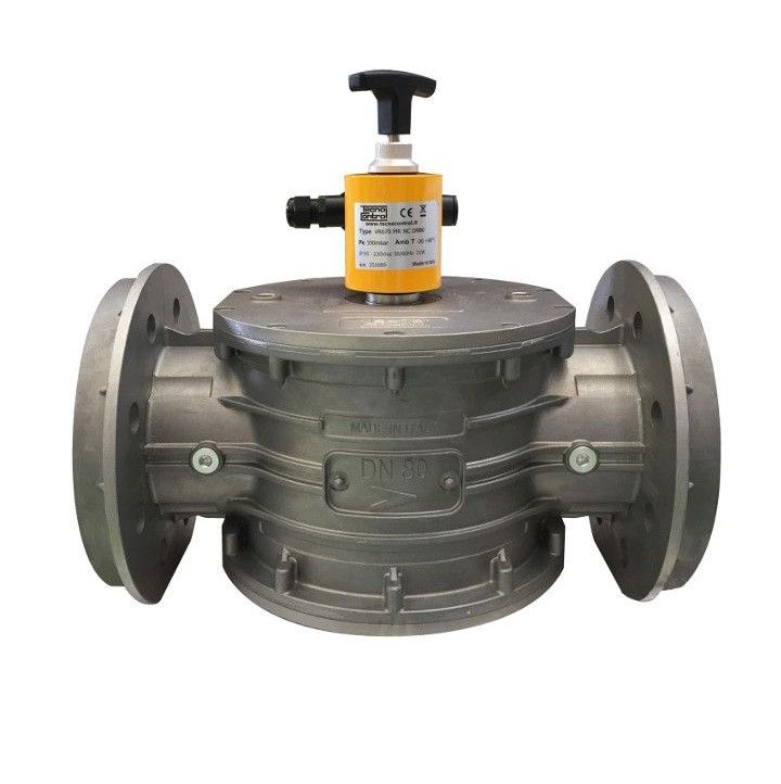 TECNOCONTROL VR486/12 12Vdc manual reset solenoid valve. NC DN 65 - 6 bar + magnetic sensor
