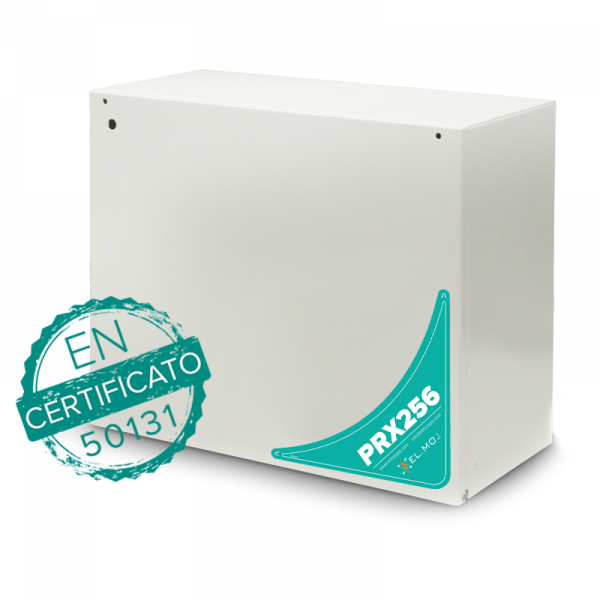 ELMO PRX256 Centrale ibrida cablata/wireless a 256 ingressi con interfaccia LAN integrata e 2 linee seriali RS-485 indipendenti