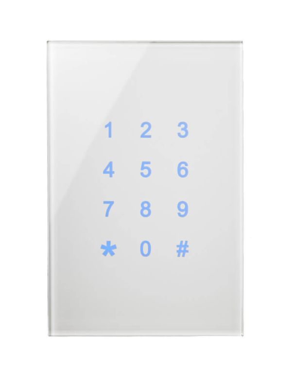 BLUMOTIX BX-R12VW KRISTAL Horizontal Glass Numeric Keypad 120X80mm White