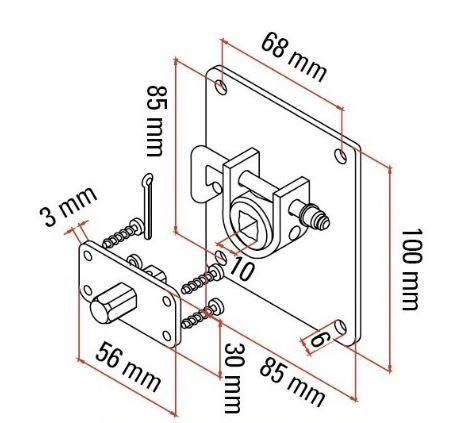 FAAC 132317 KIT SUPPORTO CON SBLOCCO 85x100+PERNO QUADRO