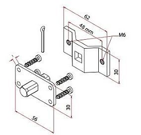 FAAC 132311 THREADED HOLE BRACKET+SQUARE PIN KIT