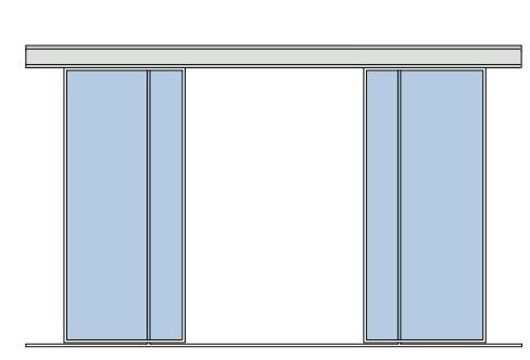RIB AA90013B SLIDER 150 2 doors. L 2100 mm.
