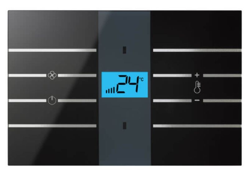BLUMOTIX BX-RKBGT-SILVER QUBIK Multifunction KNX thermostat in rectangular glass