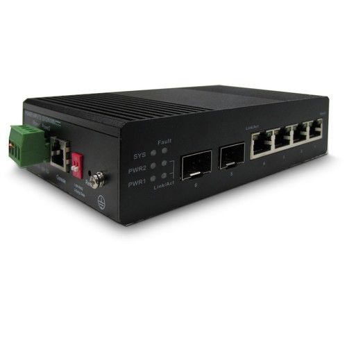 ELMO SW08 Managed industrial PoE switch on DIN rail with ra