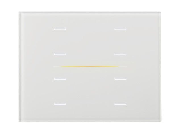 EELECTRON 9025GL308L01 PULSANTE VETRO CAPACITIVO KNX, BIANCO 3 MODULI  VETRO 8 CANALI