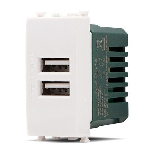 MT DISTRIBUZIONE GEM-F621BI DOUBLE USB SOCKET 2ND GEM WHITE