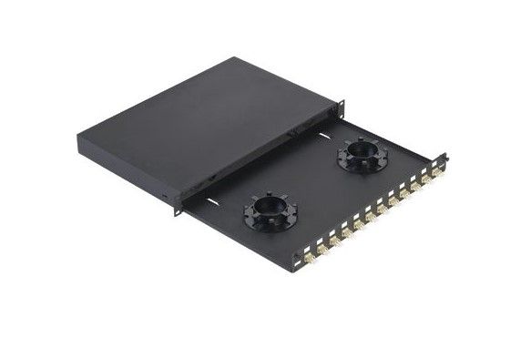 PANDUIT NKFD1W12BLDLC NK eDrawer with 12 Duplex LC Adapters - Blk-Phos