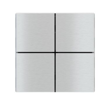 EKINEX EK-TQQ-GB_ Tasto quadrato metallo (4 pz) - per pulsante serie FF