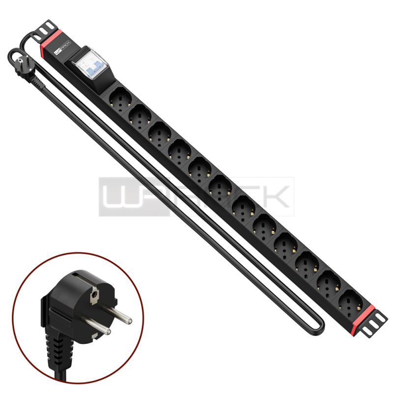 WP RACK WPN-PDU-G02-12 CANALE DI ALIMENTAZIONE (PDU) RACK 19" 12 X ITA/SCHUKO CON MAGNETOTERMICO