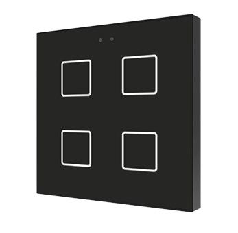 ZENNIO ZVIF4VTA Tastiera capacitiva Flat, 4 Tasti + T° nero
