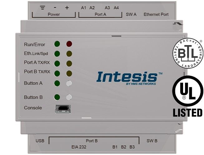 INTESIS INMBSBAC3K00000 Da client BACnet IP e MS/TP a gateway server Modbus TCP e RTU - 3000 punti