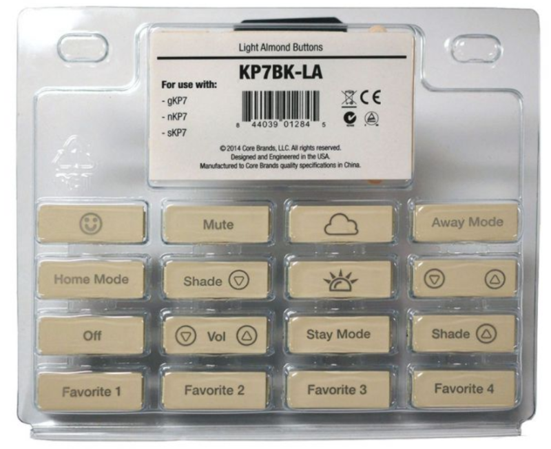 ELAN GKP7BK-LA Keypads KP7 Buttons - Light Almond (fulfilled as KP7BK-LA)