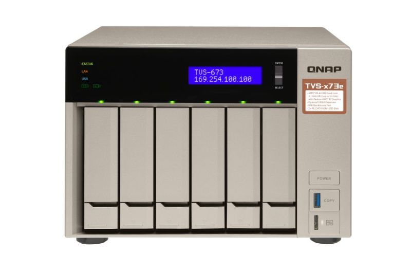 QNAP TVS-673E-4G 6-BAY NAS AMD RX-421BD 2.1-3.4