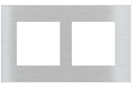 EKINEX EK-S2G-GB_ Placca doppia in metallo 1 finestra 55X55 + 1 finestra 60X60